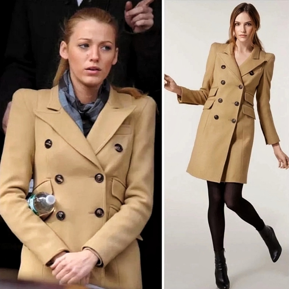 Smythe Camel Cadet Wool Blend Tailored Coat